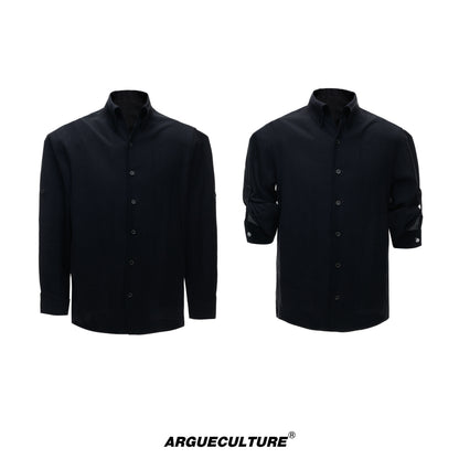 Textured Linen Breathable Oversize Long Sleeve Shirt WN27016