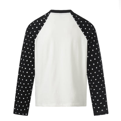Graphic Letter Polka Dot Print Long Sleeve T-Shirt WN25397