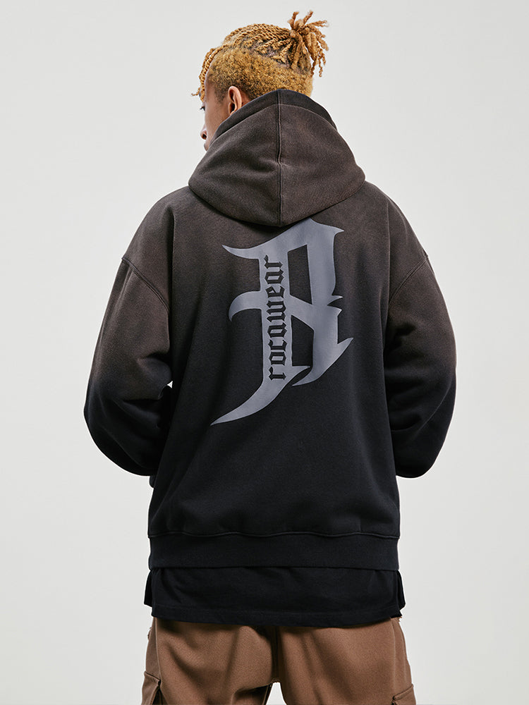 Gradient Print Oversize Fleece Lining Hoodie WN17903