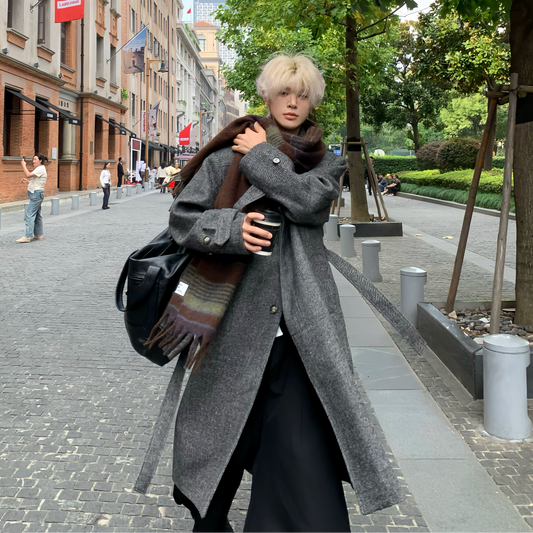 Shoulder-Pad Oversize Thick Coat WN19895