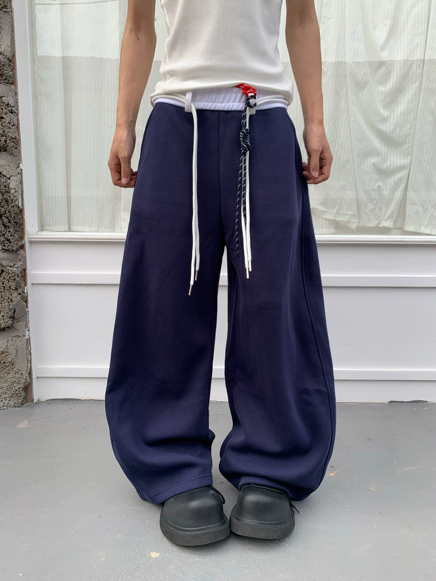 Drawstring Scimitar Wide Leg Pants WN19800