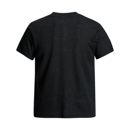 Ribbed Graphic Art Print Short Sleeve T-Shirt WN26030
