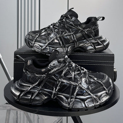 Mesh Strap Metallic Sneakers WN24672