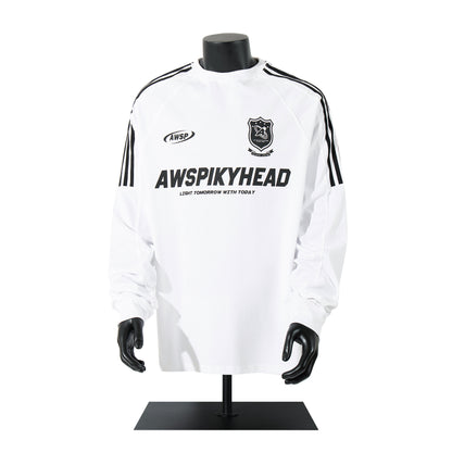 High-Neck Heavyweight Stripe Long Sleeve T-Shirt WN25629