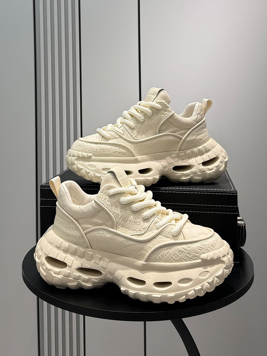Embroidery Rope Lace Chunky Sole Sneakers WN24579