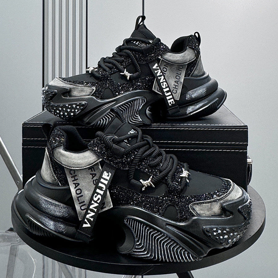 Glitter Strap Metallic Air Sole Sneakers WN24708