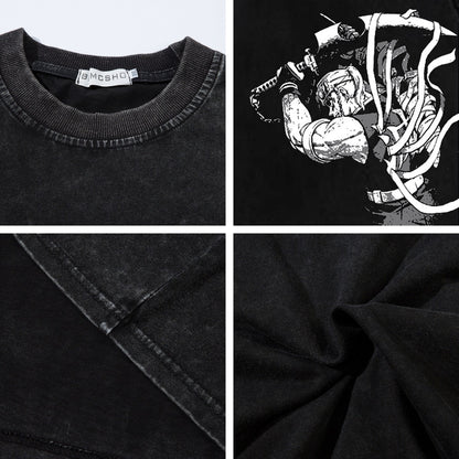 Washed Gothic Graphic Short Sleeve T-Shirt WN26947