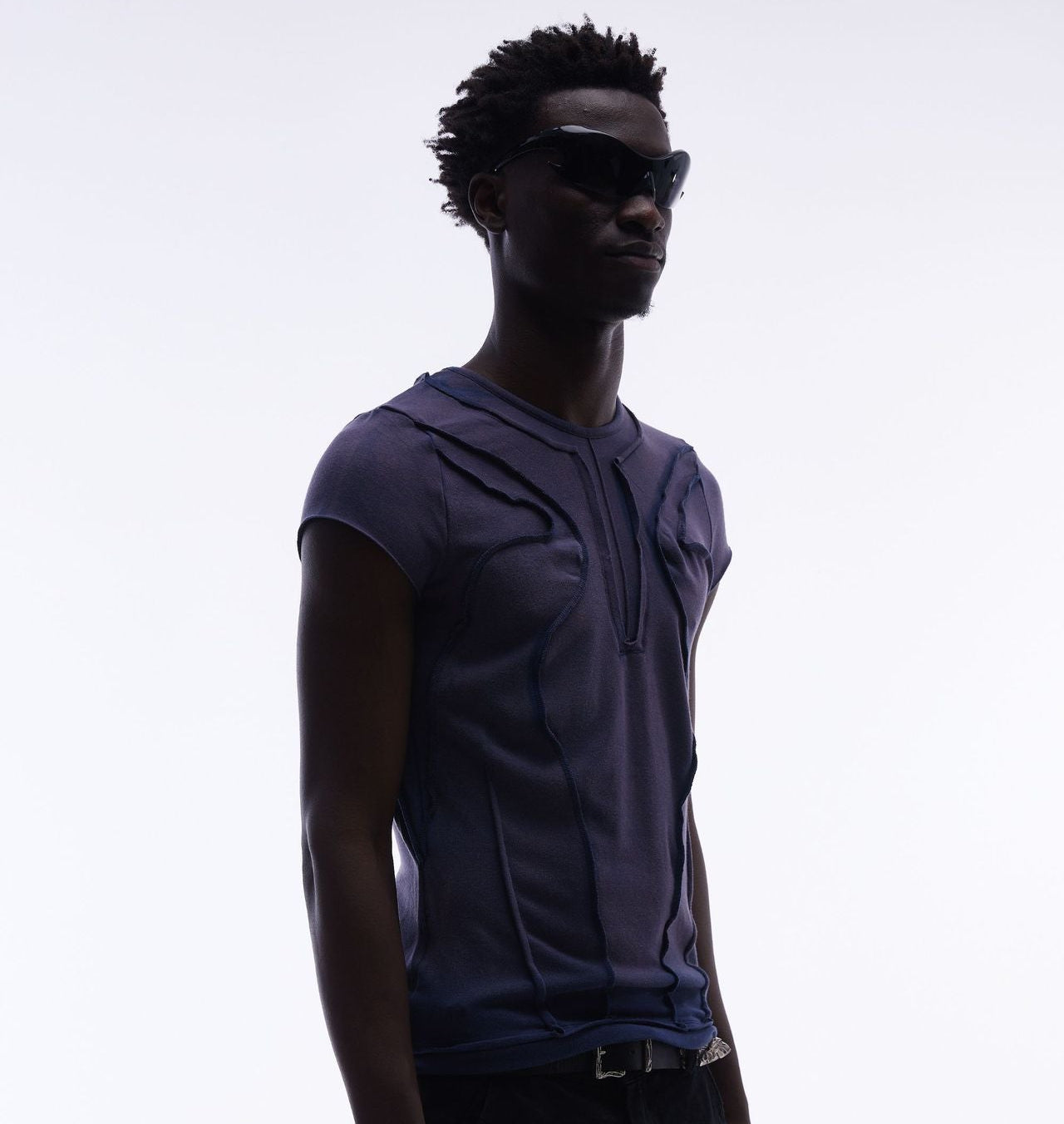 Washed Deconstruction Layered Short Sleeve T-Shirt WN25810
