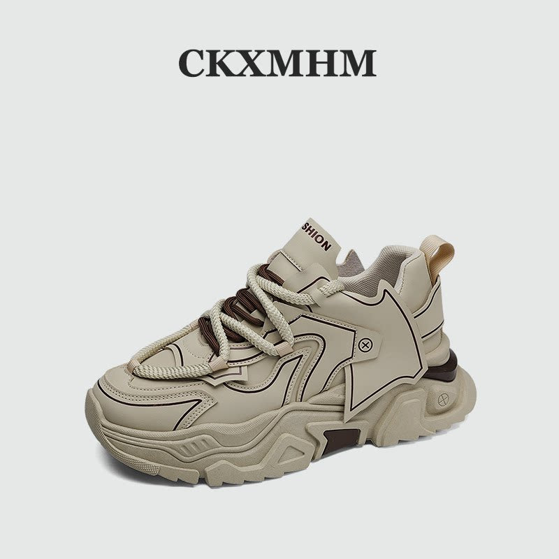 Thick SoleSolid Color Simple Non-Slip Sporty Shoes Low-Top Shoes WN23406