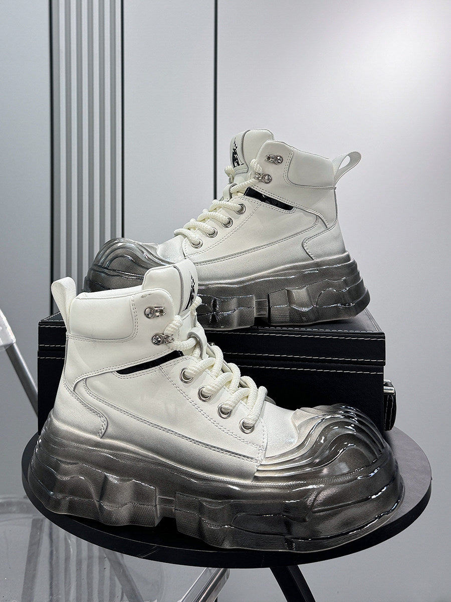 Metal Toe Lace Up Platform Short Boots WN24605