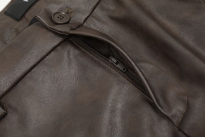 PU Leather Wide-Leg Pants WN15022