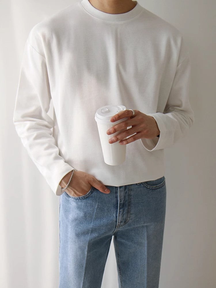 Pure Cotton Oversize Long Sleeve T-shirt WN6576