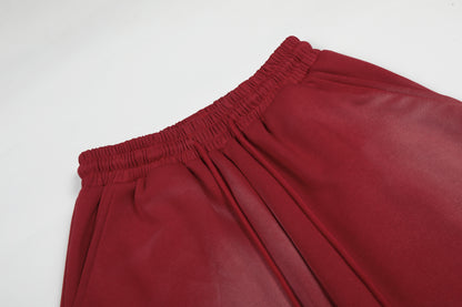 Washed Gradient Logo Print Wide Leg Sporty Pants WN25526