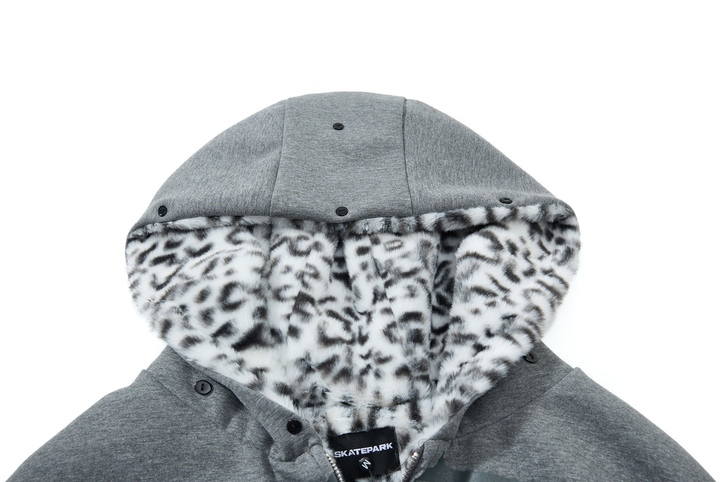 Fake Fur Collar Leopard Print Padded Jacket WN23076