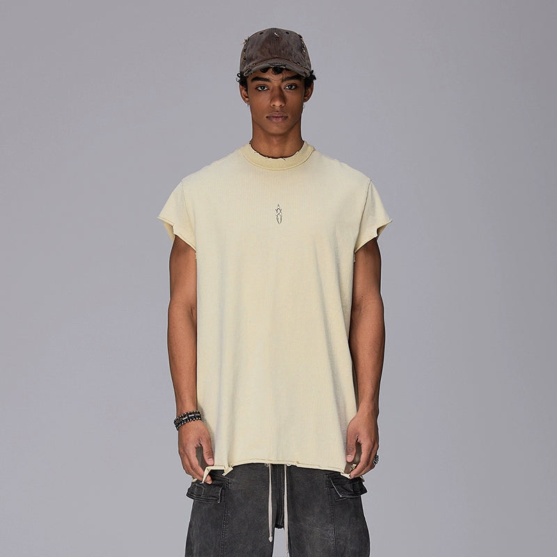 Graphic Print Washed Damage Short SleeveT-Shirt WN17825