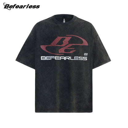 Washed Logo Print Oversize Short Sleeve T-Shirt WN26359