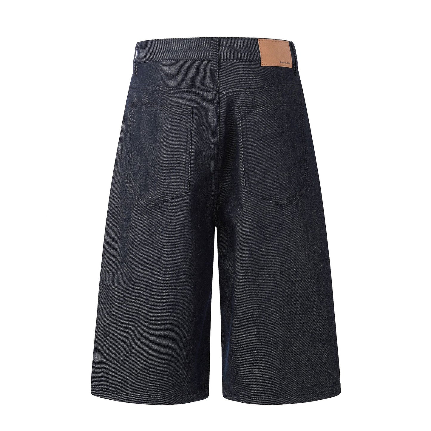 Button Fly Wide Leg Half Denim Jeans WN25941