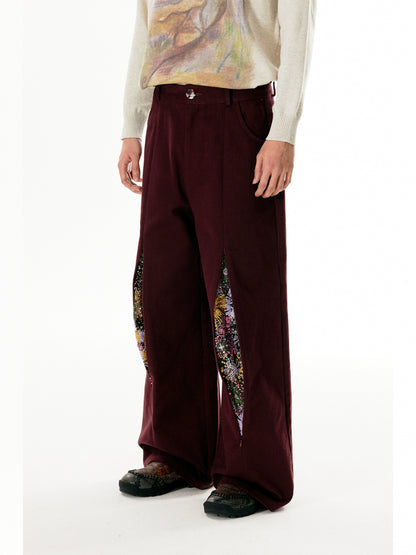 Fireworks Print Straight Leg Trousers WN18856