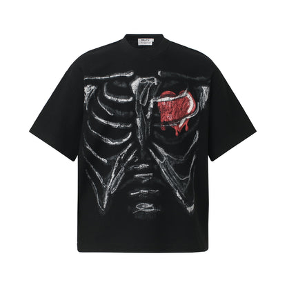 Waffle Graffiti Oversize Short Sleeve T-Shirt WN26061