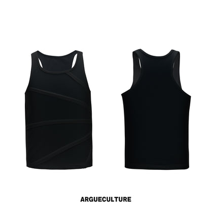 Asymmetric Pleats Sporty Breathable Tank Top WN27027