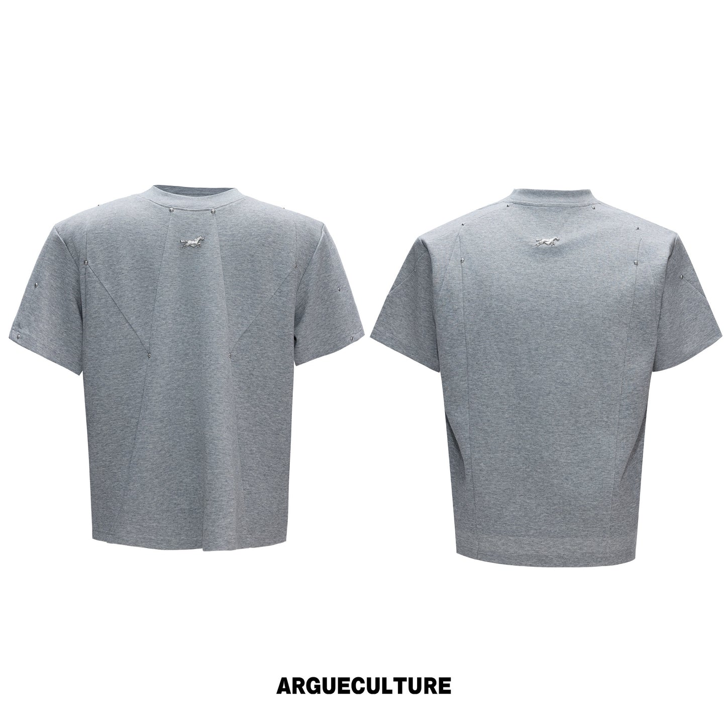Deconstruction Rivet Shoulder Pad Boxy Short Sleeve T-Shirt WN26974