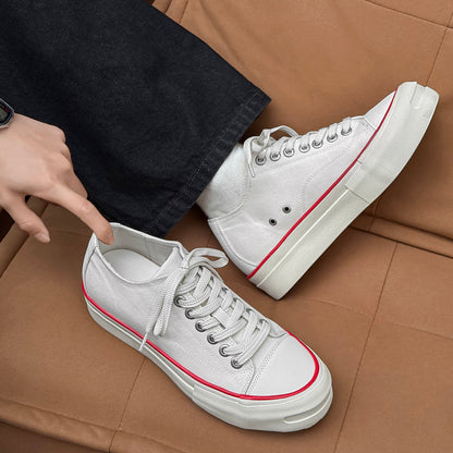 Lace Up Canvas Thick Sole Sneakers WN24501