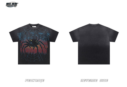 Spider Web Graphic Short Sleeve T-Shirt WN26448