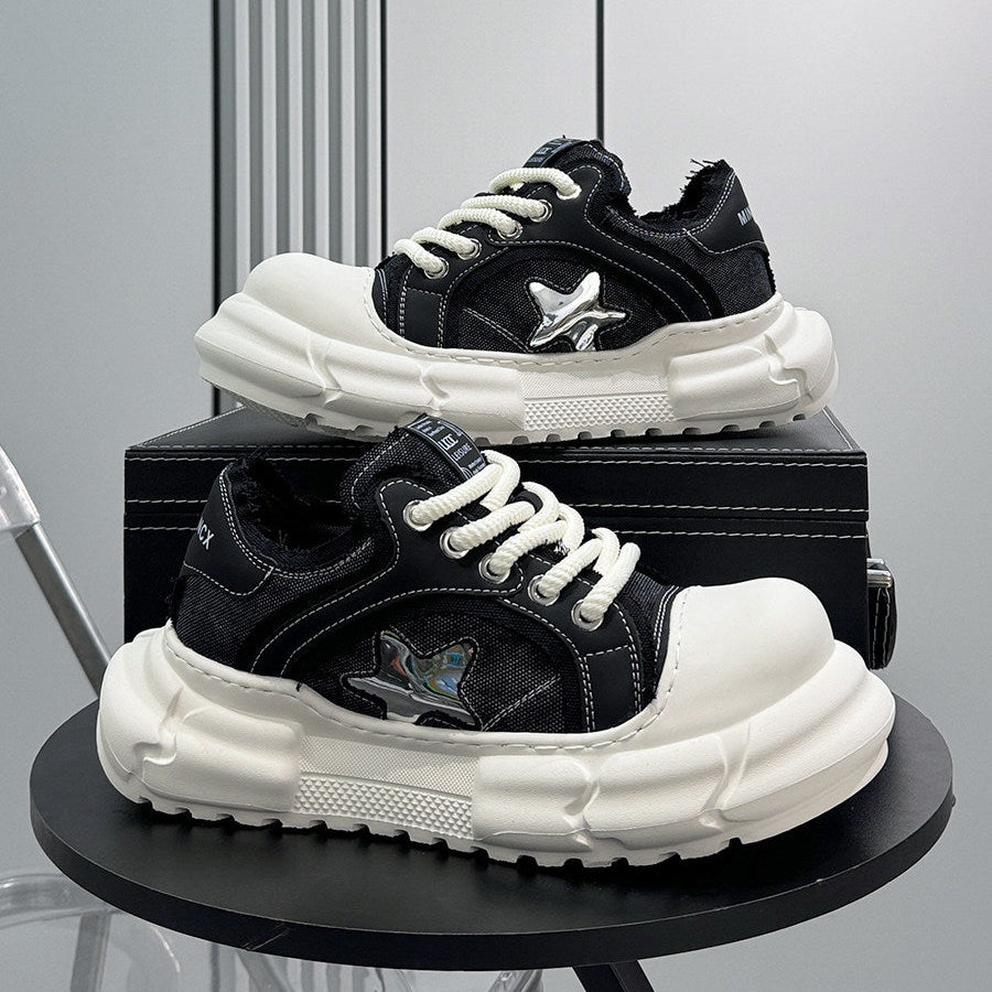 Round Toe Breathable Platform Height Increase Sneakers WN24794