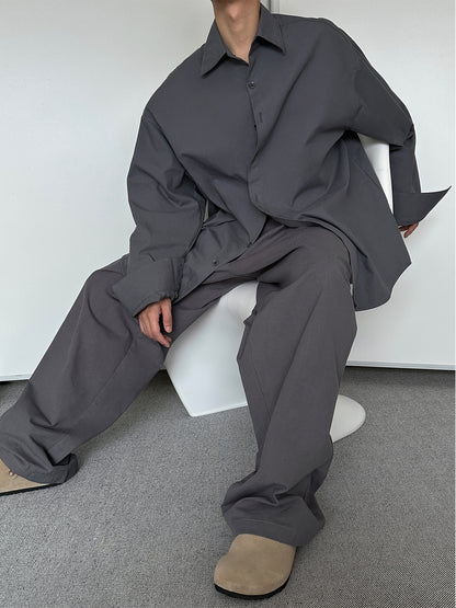 Pleats Relaxed Wide-Leg Trousers WN15154