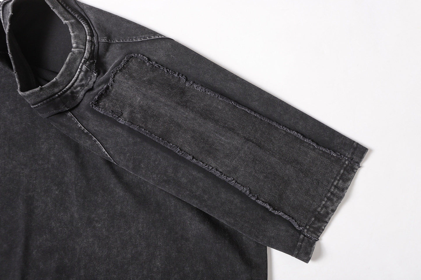 Washed Mock Neck Pocket Short Sleeve T-Shirt WN25407