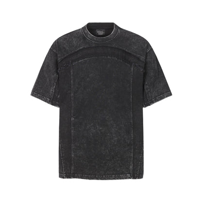 Washed Panel Design Short Sleeve T-Shirt WN25401