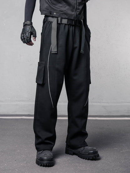 Reflective Stripe Functional Cuffed Cargo Pants WN22578