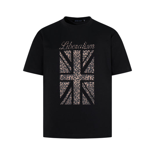 Leopard Print Flag Short Sleeve T-Shirt WN25620