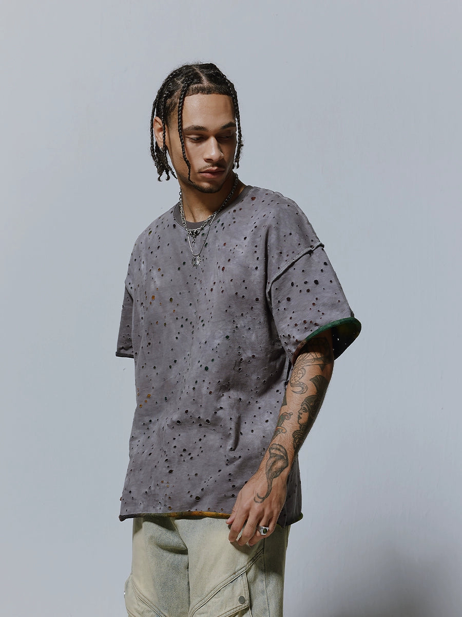 Washed Speckled Oversize Short Sleeve T-Shirt WN17592