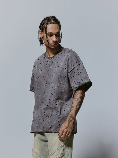 Washed Speckled Oversize Short Sleeve T-Shirt WN17592