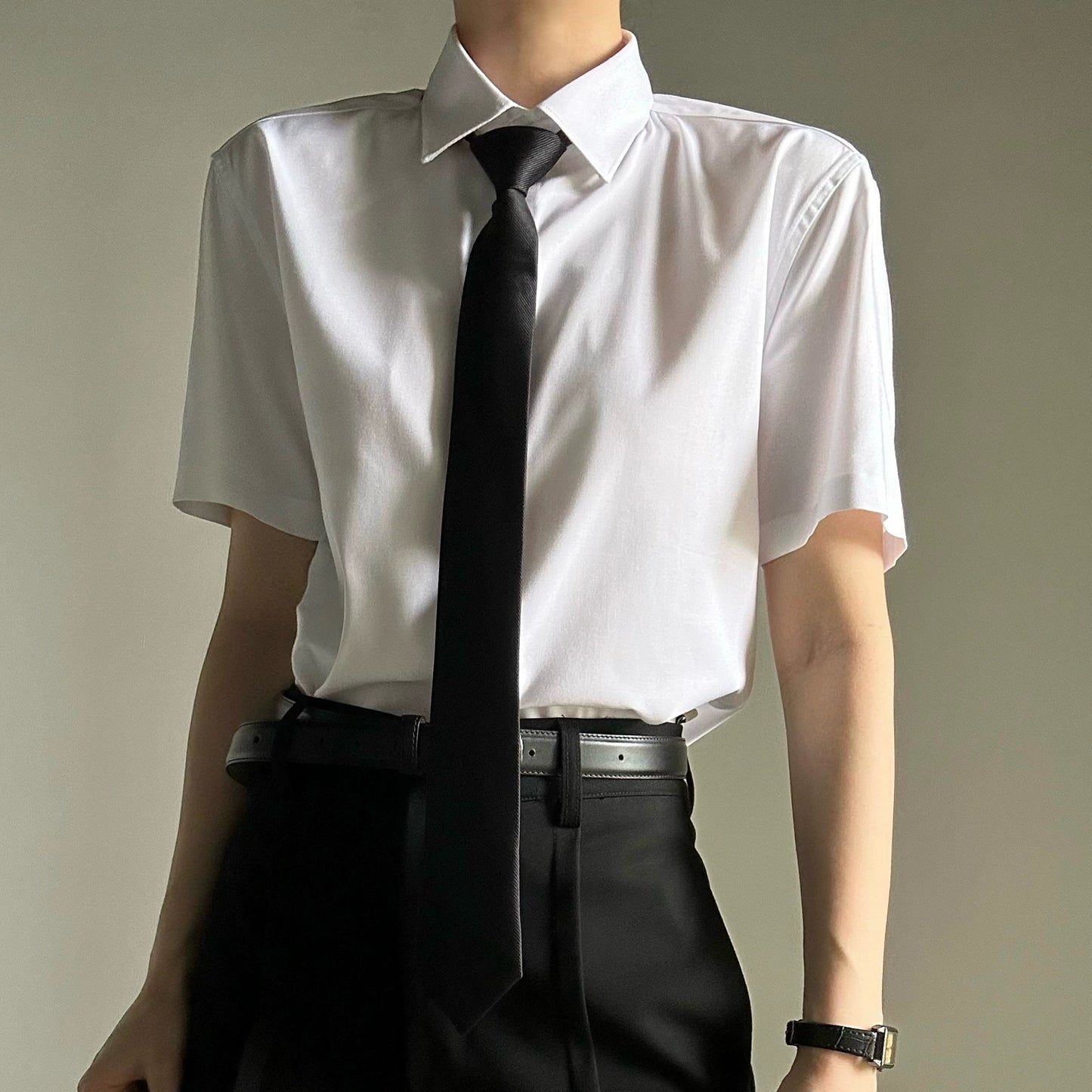 Plain Design Short Sleeve Shirt WN19660