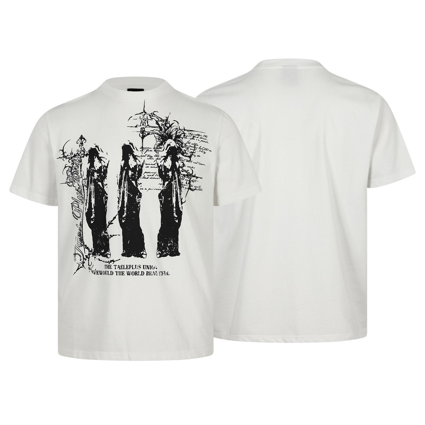 Graffiti Print Cotton Short Sleeve T-Shirt WN25729