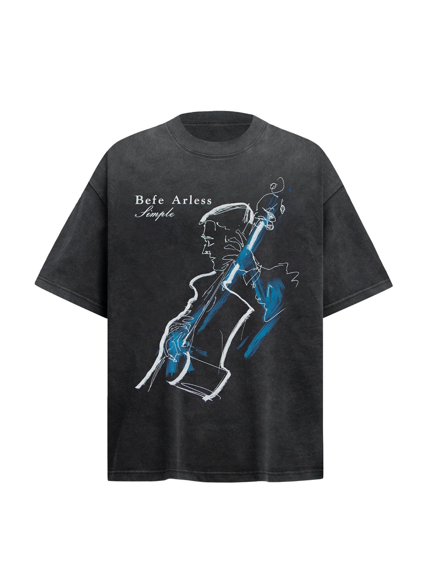 Washed Dirty Abstract Print Short Sleeve T-Shirt WN26183