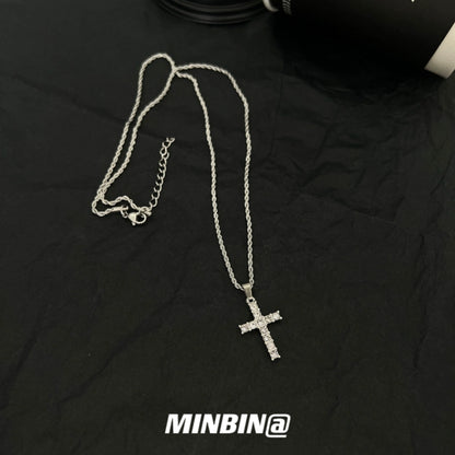 Full Rhinestone Cross Necklace WN19211