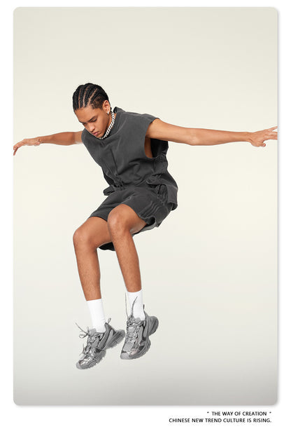 Washed Oversize Sleeveless T-Shirt WN6069