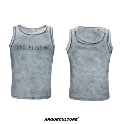 Fake Layered Graffiti Print Sporty Breathable Tank Top WN27035