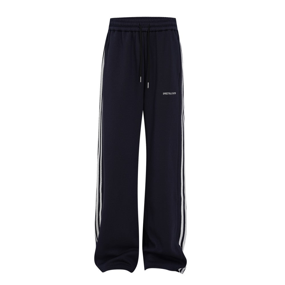 Stripe Zipper Hoodie & Wide Leg Drawstring Sweatpants Setup WN27993