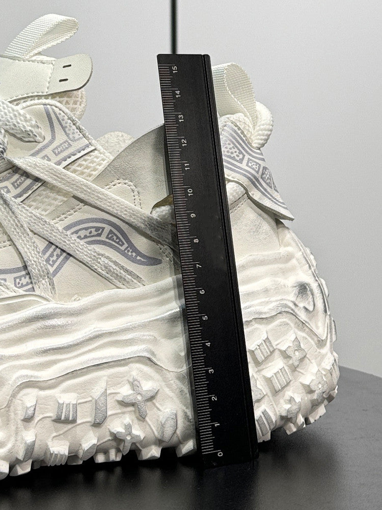 Damage Mesh Strap Platform Chunky Sole Sneakers WN24709