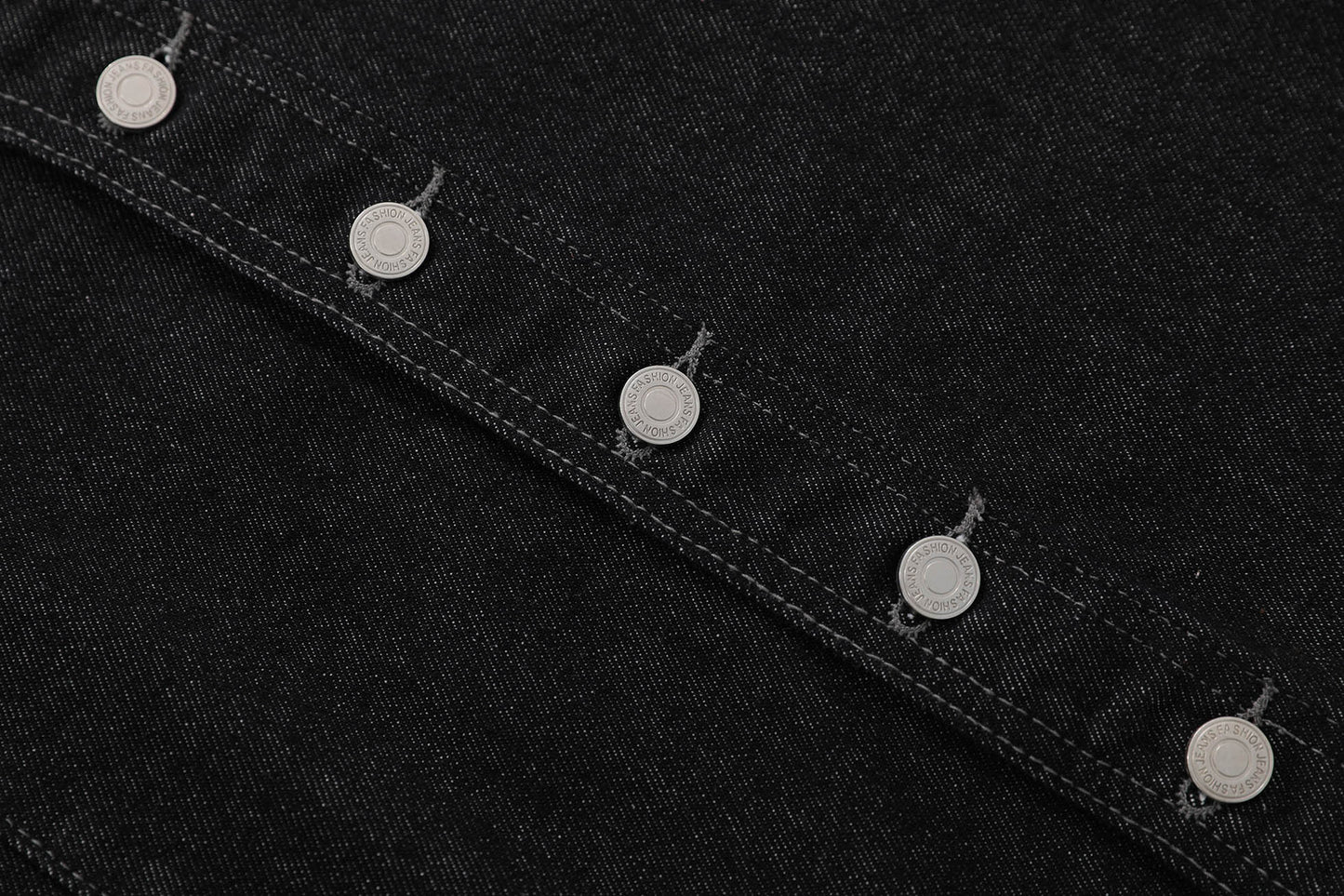 Raw Asymmetrical Button Denim Half Jeans WN26120