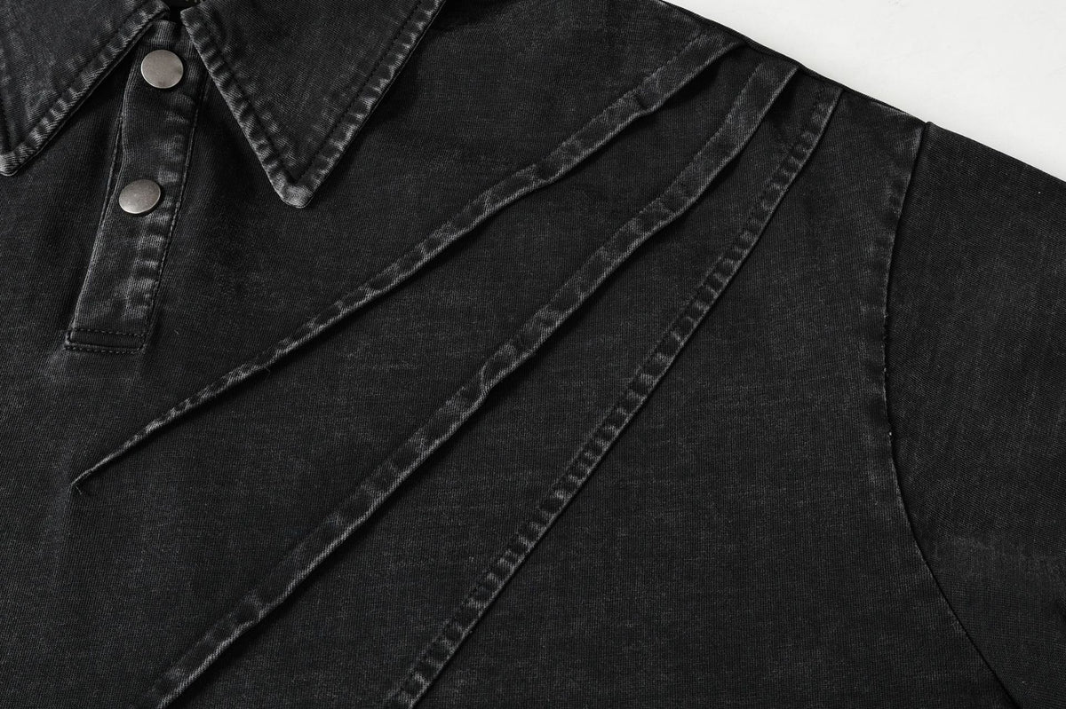Washed Pleat Short Sleeve Polo Shirt WN26782