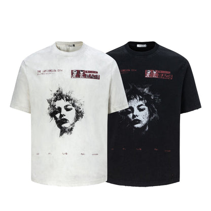 Paint Portrait Print Short Sleeve T-Shirt WN26026