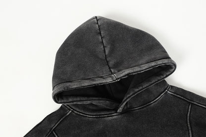 Heavyweight Washed Deconstructed Pullover Hoodie WN23037