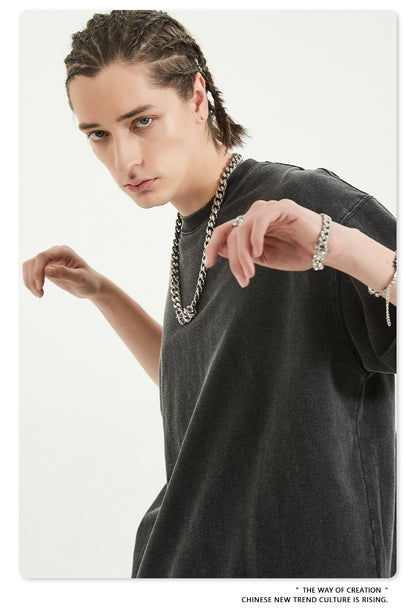 Water Washed Heavyweight Oversize Short Sleeve T-Shirt WN6077