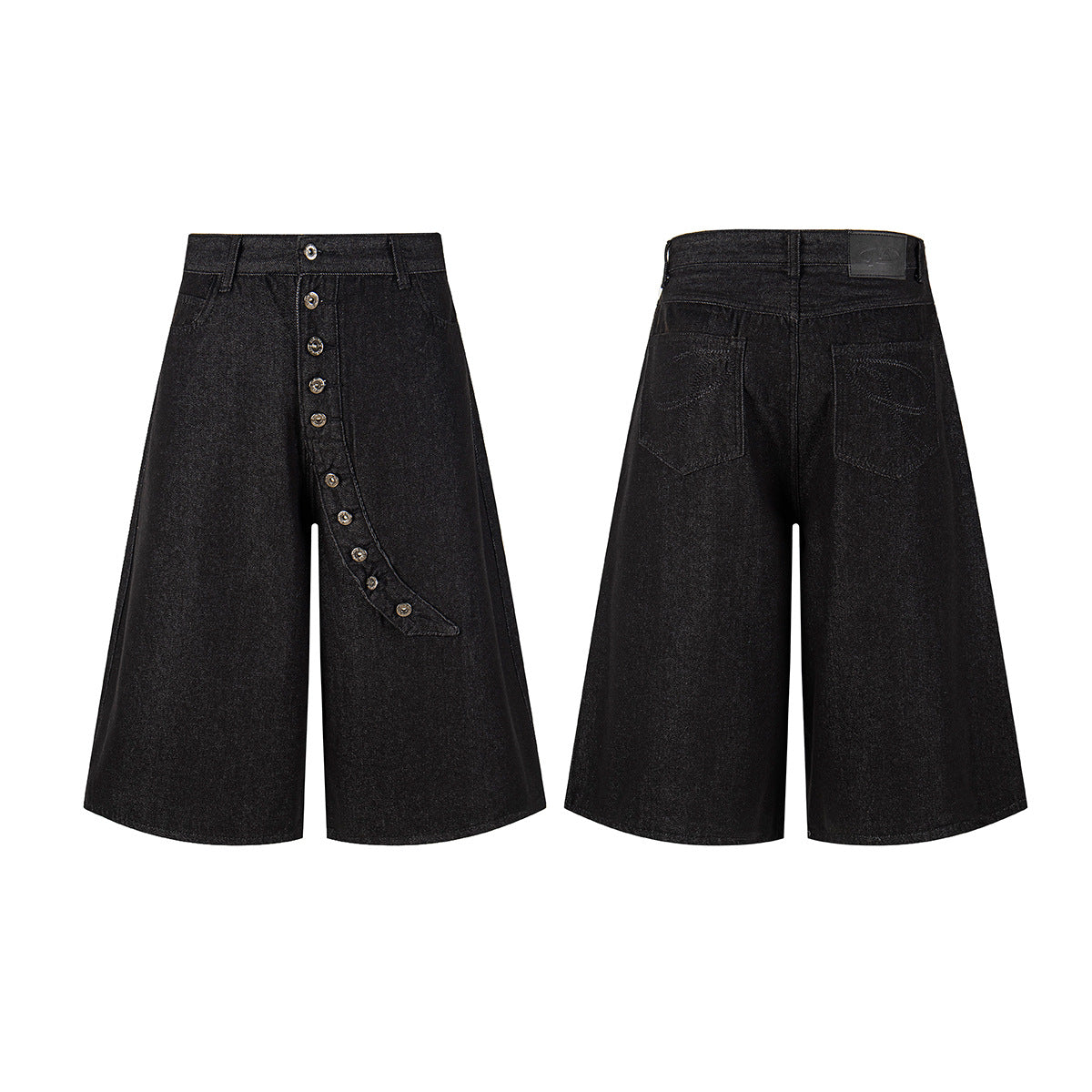 Washed Wide Leg Denim Short Pants WN25572