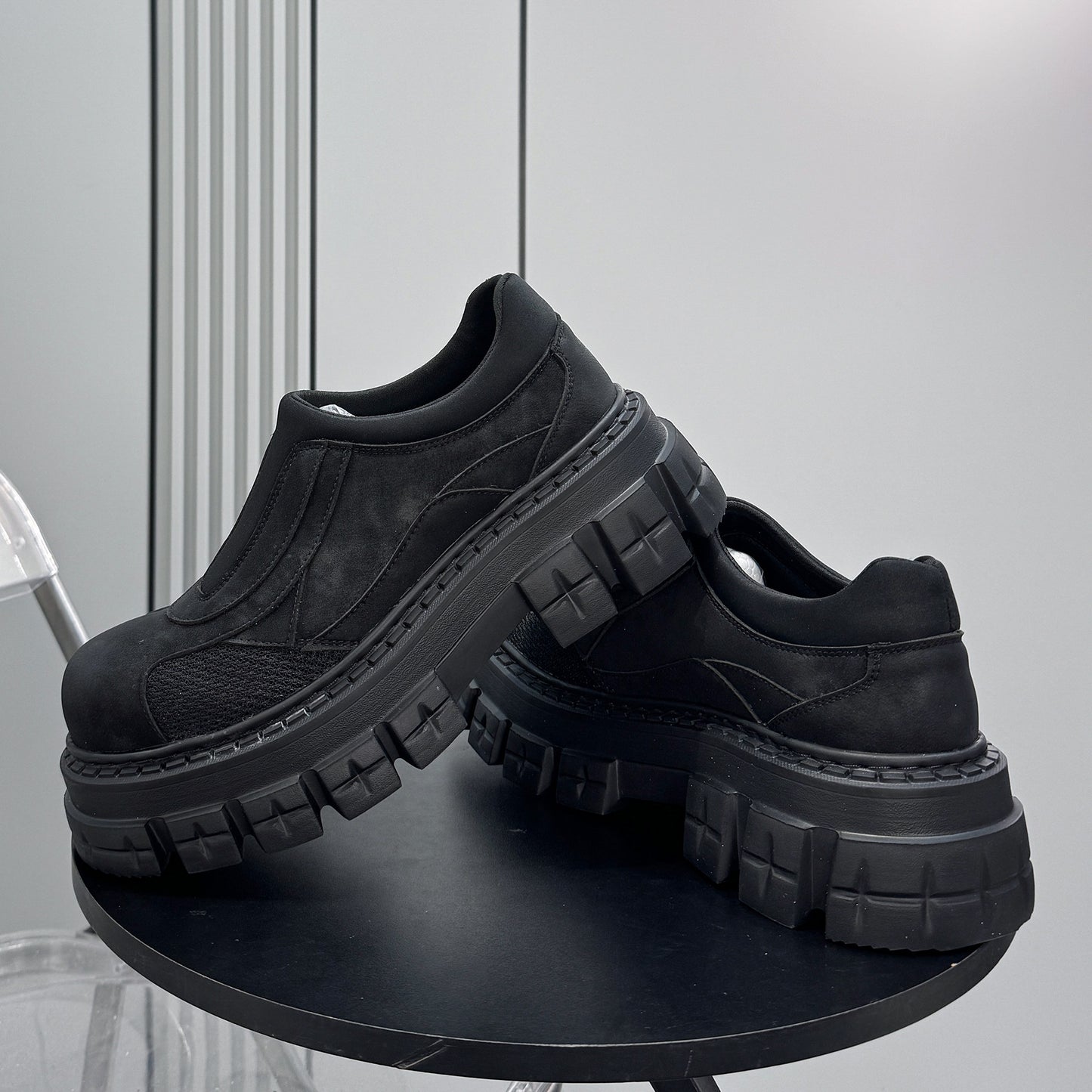 Washed Thick Sole Platform Shoes WN24599